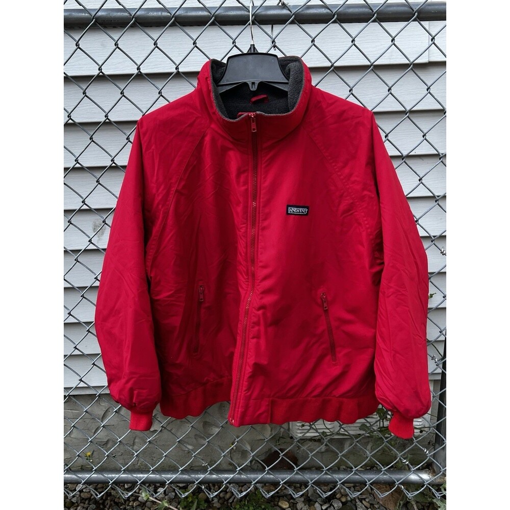 Lands End AirCore-200 Polartech Fleece Lined Red Jacket  Women’s XL Vintage